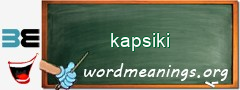 WordMeaning blackboard for kapsiki